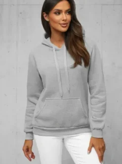 Bluza z kapturem damska szara JS/W02Z^Ozonee Fashion