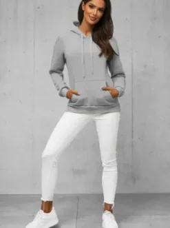 Bluza z kapturem damska szara JS/W02Z^Ozonee Fashion