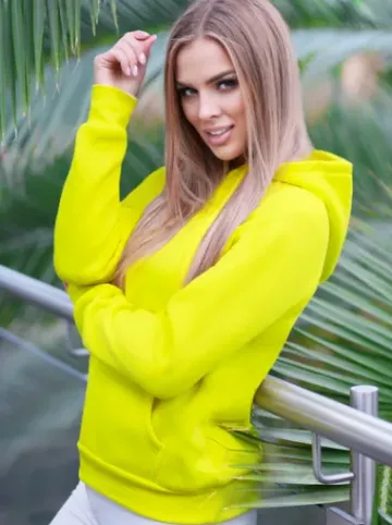 Bluza z kapturem damska żółta-neonowa JS/W02Z^Ozonee Clearance