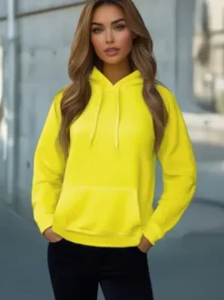 Bluza z kapturem damska żółta-neonowa JS/W02Z^Ozonee Sale