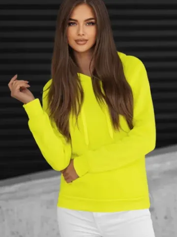 Bluza z kapturem damska żółta-neonowa JS/W02Z^Ozonee Hot