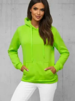 Bluza z kapturem damska zielona-neonowa JS/W02Z^Ozonee Online