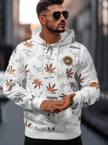 Bluza z kapturem męska biała O/B266Z^Ozonee Fashion