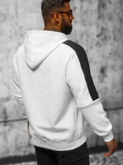 Bluza z kapturem męska biała JS/3B572^Ozonee Sale