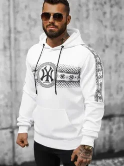 Bluza z kapturem męska biała JS/8B1100/1^Ozonee Discount