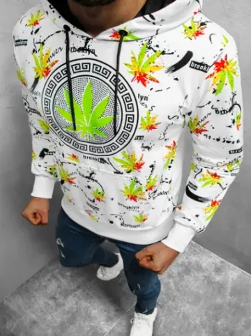 Bluza z kapturem męska biała O/HM650^Ozonee Discount