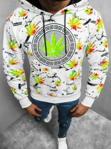 Bluza z kapturem męska biała O/HM650^Ozonee Discount