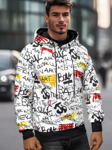 Bluza z kapturem męska biała JS/8B1251/1Z^Ozonee Hot