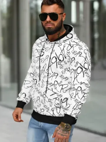 Bluza z kapturem męska biała JS/8B1253/1^Ozonee Sale