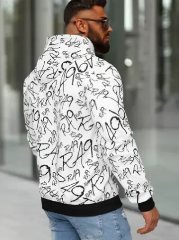 Bluza z kapturem męska biała JS/8B1253/1^Ozonee Sale