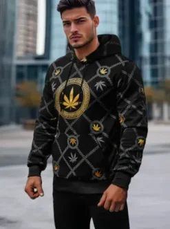 Bluza z kapturem męska czarna O/B267Z^Ozonee New