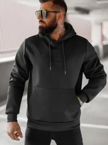 Bluza z kapturem męska czarna JS/27B6500/3Z^Ozonee Online