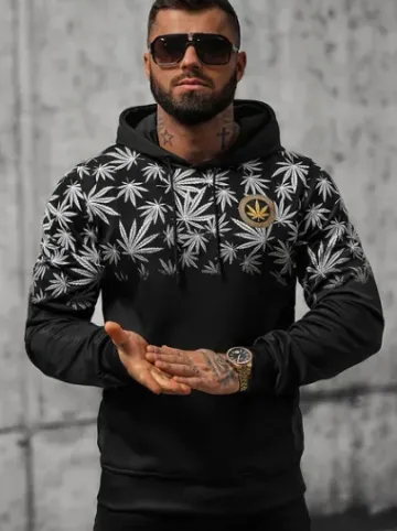Bluza z kapturem męska czarna O/B272^Ozonee New