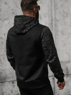 Bluza z kapturem męska czarna O/B265^Ozonee Fashion