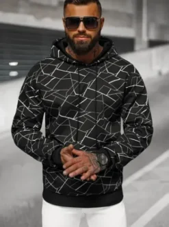 Bluza z kapturem męska czarna JS/8B1235/3^Ozonee New
