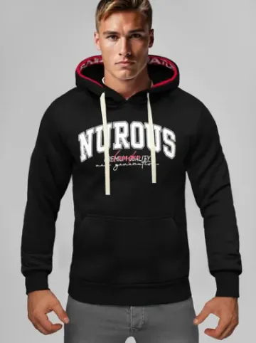 Bluza z kapturem męska czarna O/TT30510^Ozonee Outlet