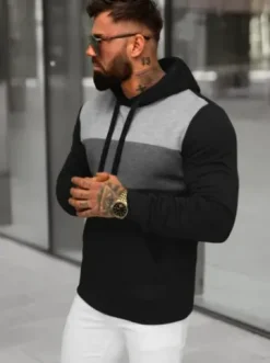 Bluza z kapturem męska czarna JS/8B1312/3^Ozonee Outlet