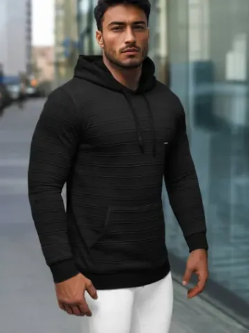 Bluza z kapturem męska czarna O/TB2272Z^Ozonee Sale