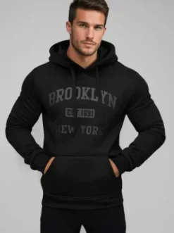 Bluza z kapturem męska czarna JS/8B1350/3Z^Ozonee Discount