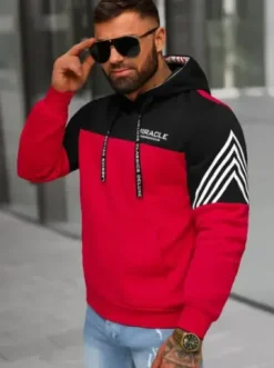Bluza z kapturem męska czerwona O/TT30505^Ozonee Best