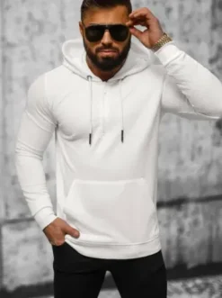 Bluza z kapturem męska ecru O/TB2273^Ozonee Best