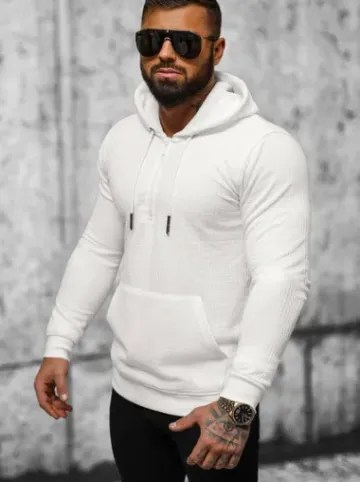 Bluza z kapturem męska ecru O/TB2273^Ozonee Best