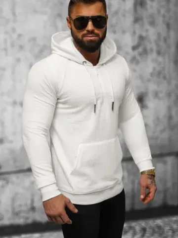 Bluza z kapturem męska ecru O/TB2273^Ozonee Best