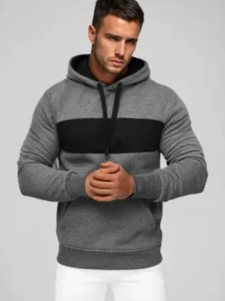 Bluza z kapturem męska grafitowa JS/8B1315/5Z^Ozonee Best