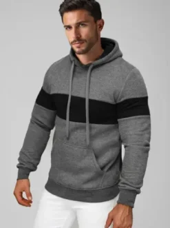 Bluza z kapturem męska grafitowa JS/8B1316/5Z^Ozonee Fashion