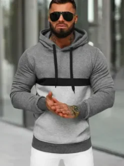 Bluza z kapturem męska grafitowa JS/8B1319/5^Ozonee Online