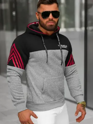 Bluza z kapturem męska szara O/TT30505^Ozonee Best