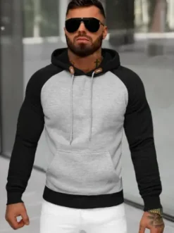 Bluza z kapturem męska szara JS/8B157/2^Ozonee Clearance