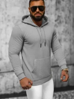 Bluza z kapturem męska szara O/TB2273^Ozonee Sale