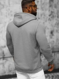Bluza z kapturem męska szara O/TB2273^Ozonee Sale