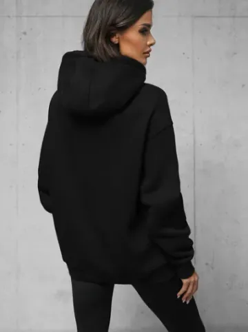 Bluza z kapturem oversize czarna O/SWE23019Z^Ozonee Sale