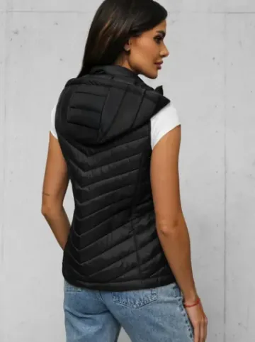 Kamizelka damska pikowana czarna JS/16M9255/392^Ozonee Discount