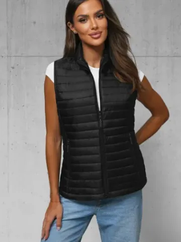 Kamizelka damska pikowana czarna JS/16M9072/392^Ozonee Online