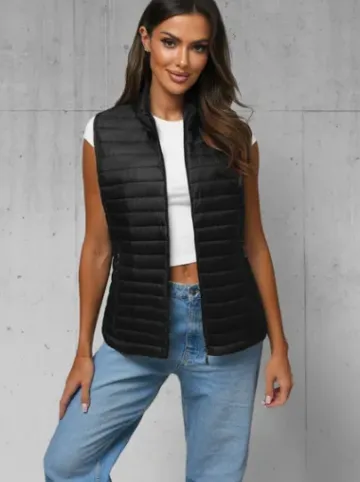 Kamizelka damska pikowana czarna JS/16M9072/392^Ozonee Online