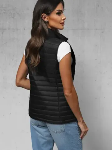 Kamizelka damska pikowana czarna JS/16M9072/392^Ozonee Online