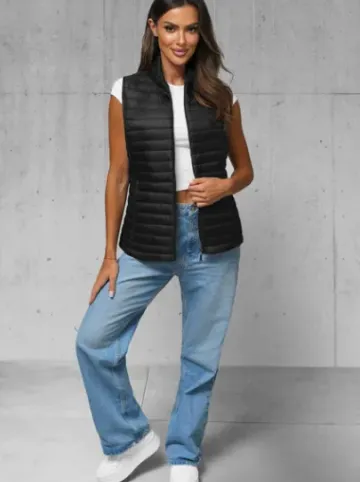 Kamizelka damska pikowana czarna JS/16M9072/392^Ozonee Online