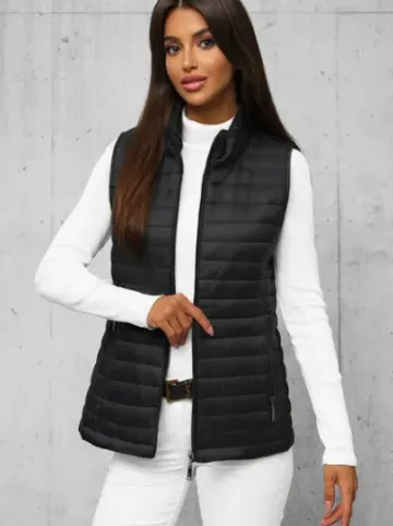 Kamizelka damska pikowana czarna JS/16M9072/392^Ozonee New