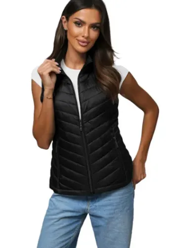 Kamizelka damska pikowana czarna JS/16M9063/392^Ozonee Outlet
