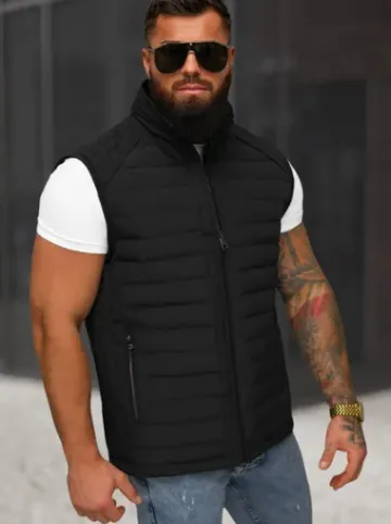 Kamizelka męska pikowana czarna JS/31M5063/392^Ozonee Discount