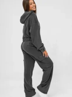 Komplet dresowy damski dwuczęściowy czarny JS/M60051AB^Ozonee Fashion