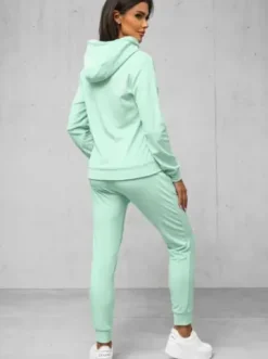 Komplet dresowy damski welurowy miętowy JS/8C1176/39Z^Ozonee Fashion