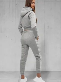 Komplet dresowy dwuczęściowy damski szary JS/8C67/2Z^Ozonee Fashion