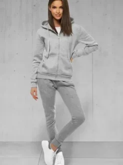 Komplet dresowy dwuczęściowy damski szary JS/CKW03^Ozonee Discount