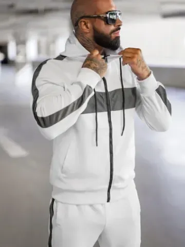 Komplet dresowy męski biały JS/8C8115/1Z^Ozonee Outlet