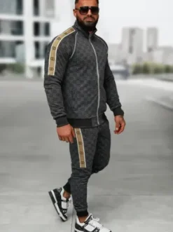 Komplet dresowy męski czarny O/FF5110AB^Ozonee Hot