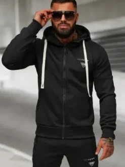 Komplet dresowy męski czarny O/LN11760^Ozonee Fashion